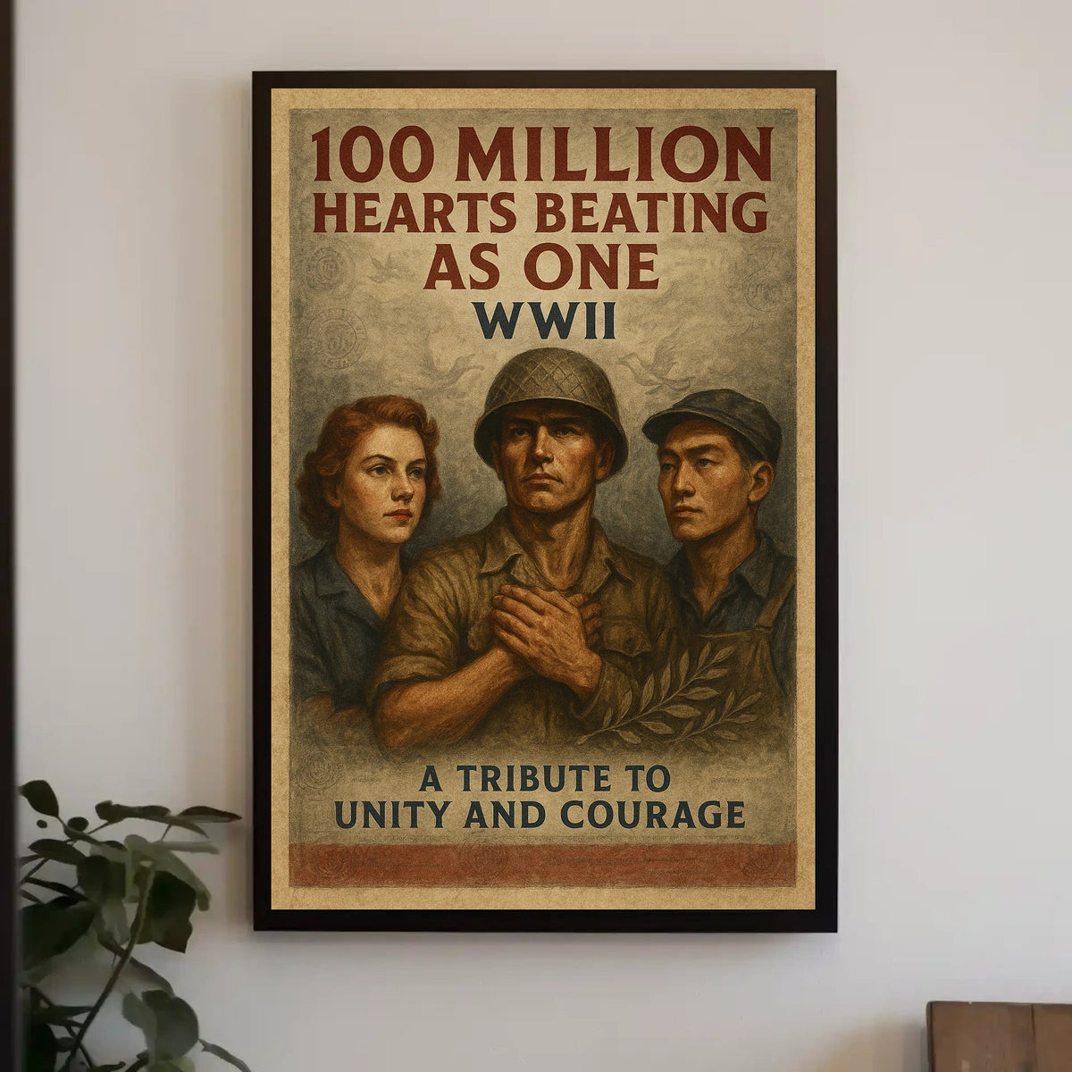 Unity and Courage WWII Tribute Poster