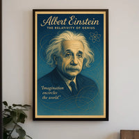 Albert Einstein Inspirational Genius Vintage Art Poster
