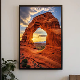 Arches National Park Sunset Poster Travel Wall Art