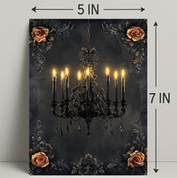 Elegant Chandelier And Roses Poster