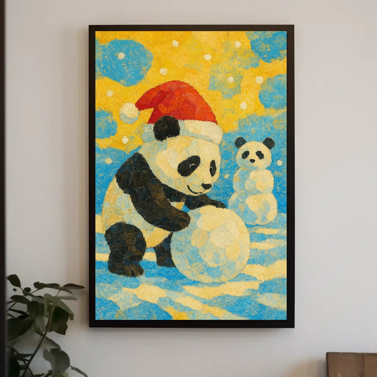 Festive Panda Winter Fun Poster