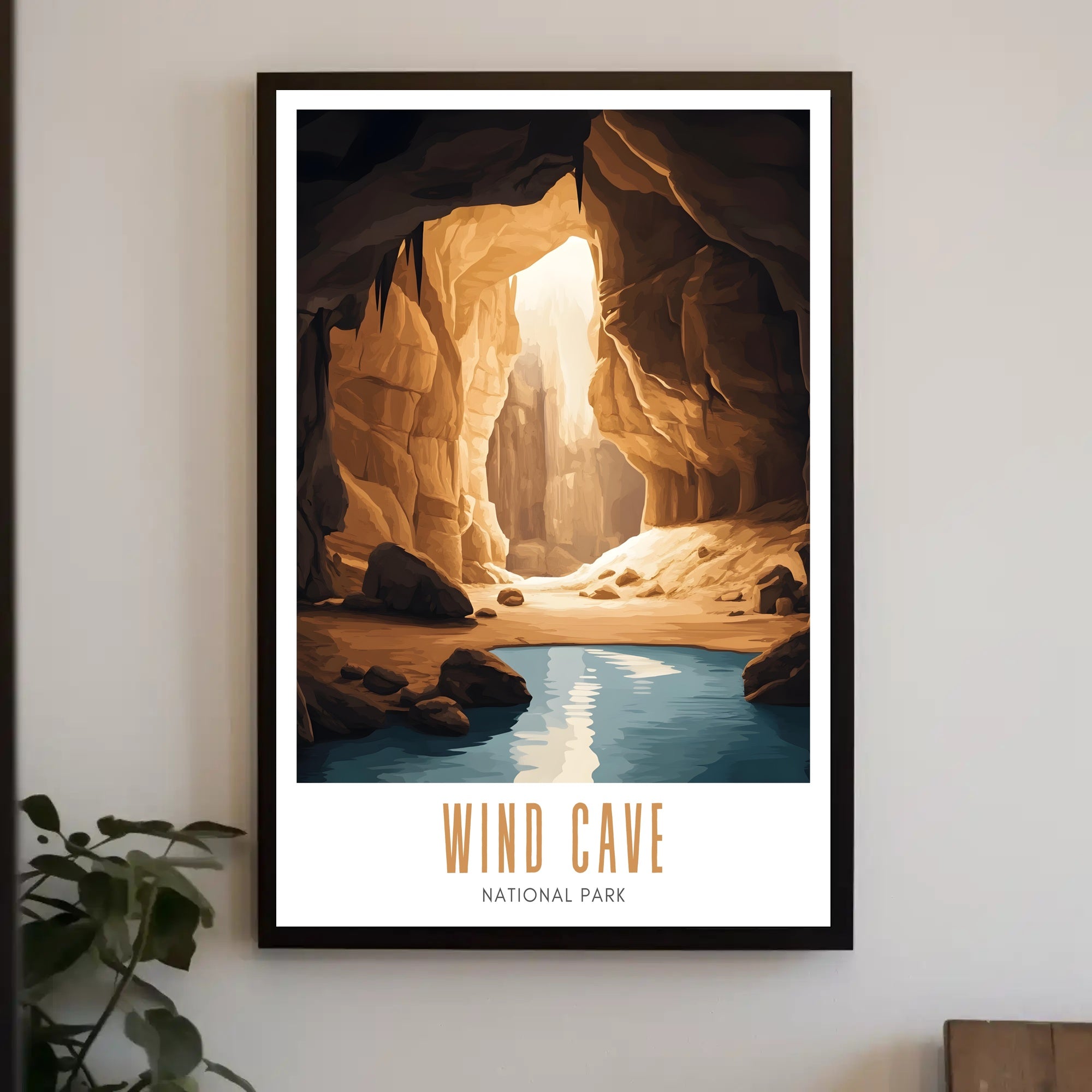 Wind Cave National Park Vintage Travel Poster Print