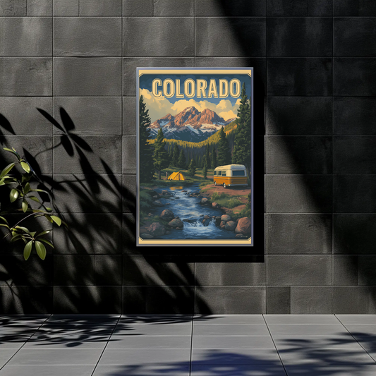 Colorado RV Adventure Vintage Travel Poster