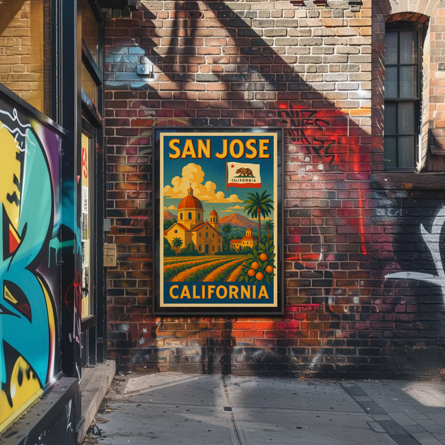 San Jose California Mission Travel Poster