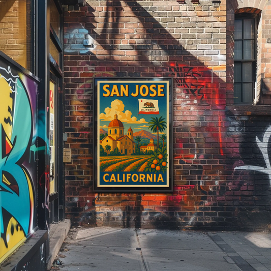 San Jose California Mission Travel Poster