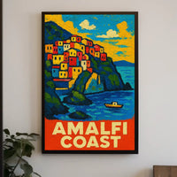 Amalfi Coast Poster Wall Art 18x24 Coastal Decor Print