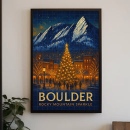 Boulder Rocky Mountain Sparkle Poster