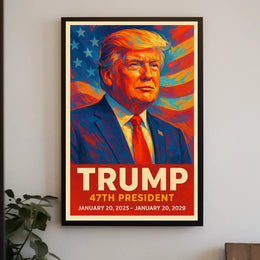 Trump Forty Seventh President Patriotic Wall Art Poster