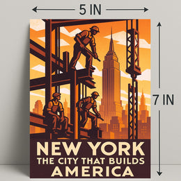 New York The City That Builds America Poster PosterGoat
