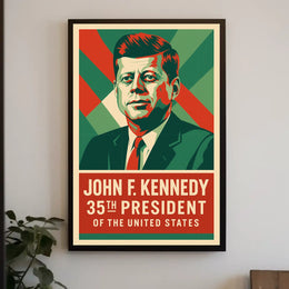 Kennedy 35th President Heritage Midcentury Poster