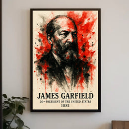 James Garfield Dramatic Watercolor Historical or Presidential Poster