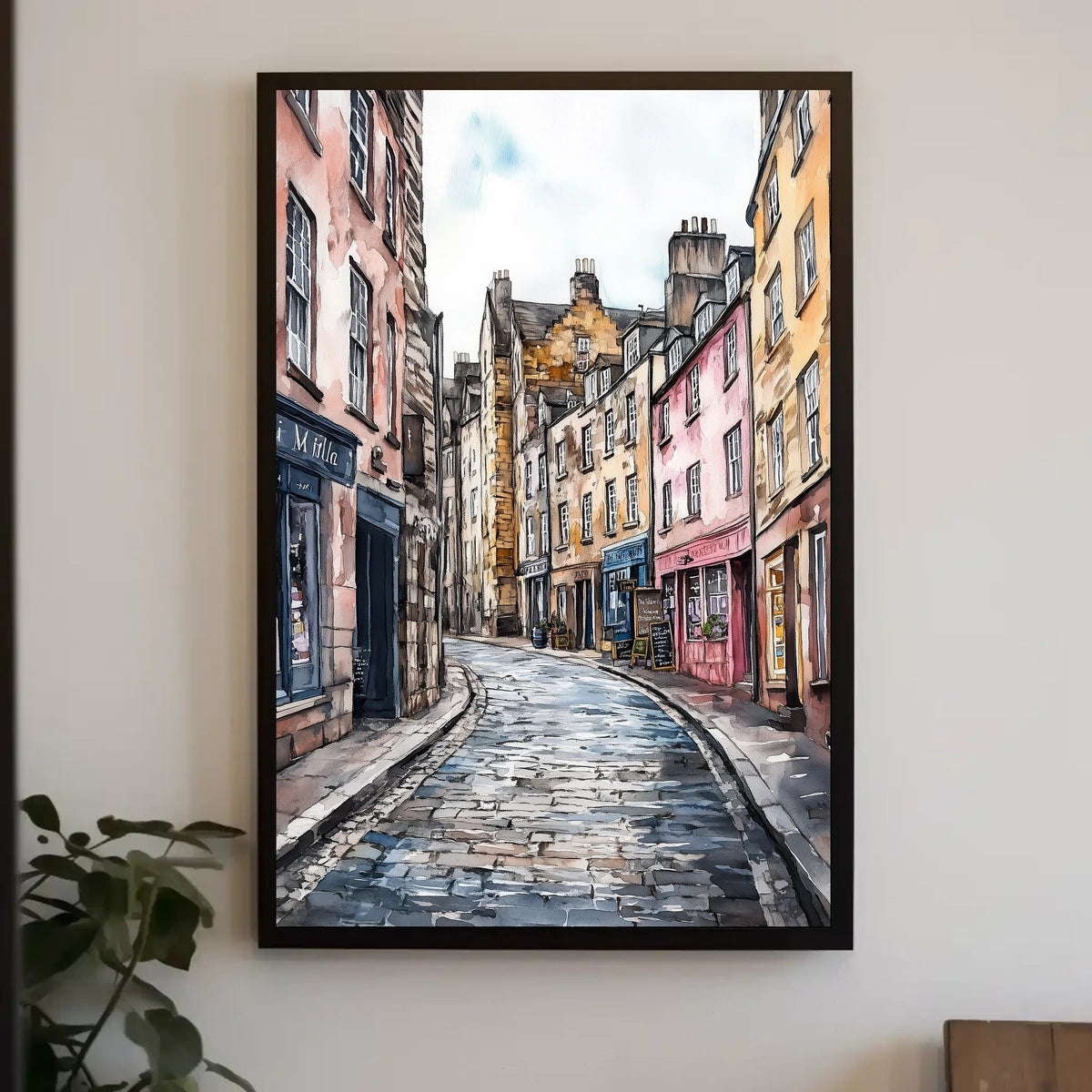 Historic Edinburgh Royal Mile Street Scene UK Poster