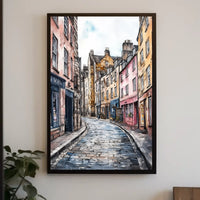 Historic Edinburgh Royal Mile Street Scene UK Poster
