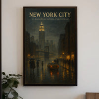 New York City A Night in the Rain Poster