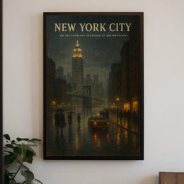New York City A Night in the Rain Poster