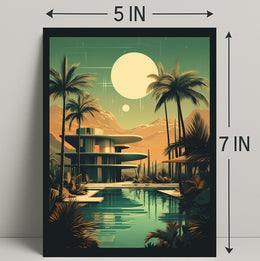 Retro-Futuristic Oasis Retro Poster PosterGoat