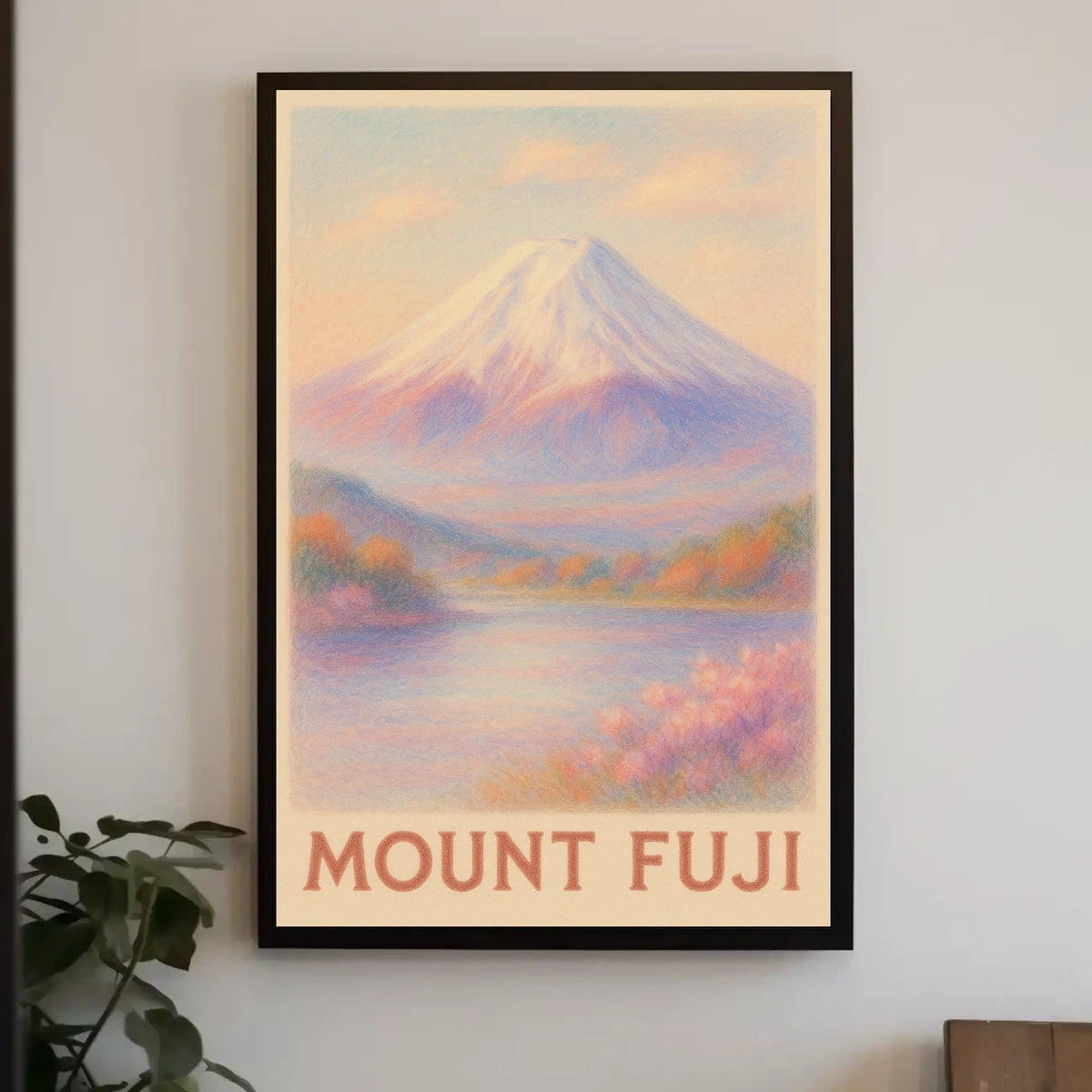 Mount Fuji Tranquil Landscape Abstract Poster