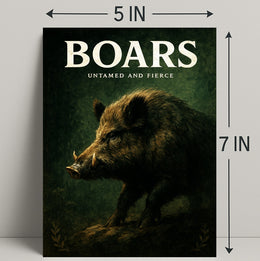 Boars Untamed and Fierce Poster PosterGoat