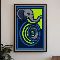 Vibrant Elephant Abstraction Abstract Poster