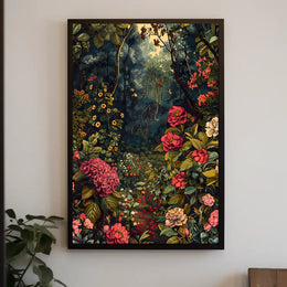 Enchanted Forest Garden William Morris Art Poster