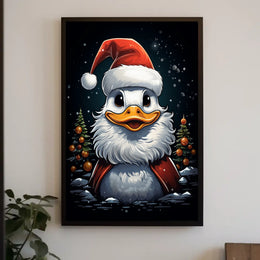 Festive Duck Christmas Celebration Animal Poster