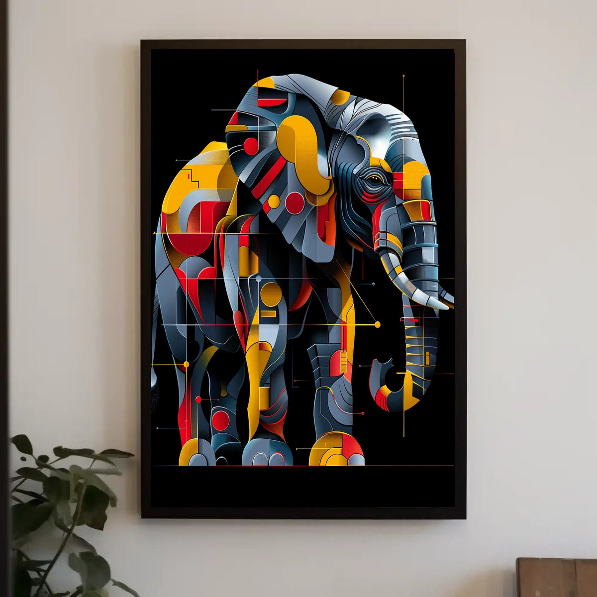 Geometric Elephant Art Poster