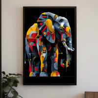 Geometric Elephant Art Poster