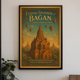 Bagan Pagodas Scenic Dream: Cultural or Heritage Poster