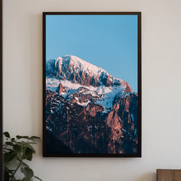 Majestic Snow-Capped Mountain Sunrise Photorealistic Poster