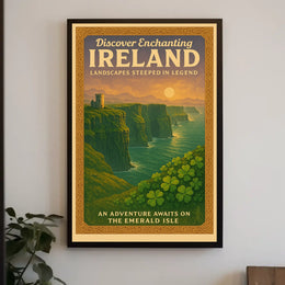 Ireland's Legendary Landscapes Vintage Enchanting Celtic Poster