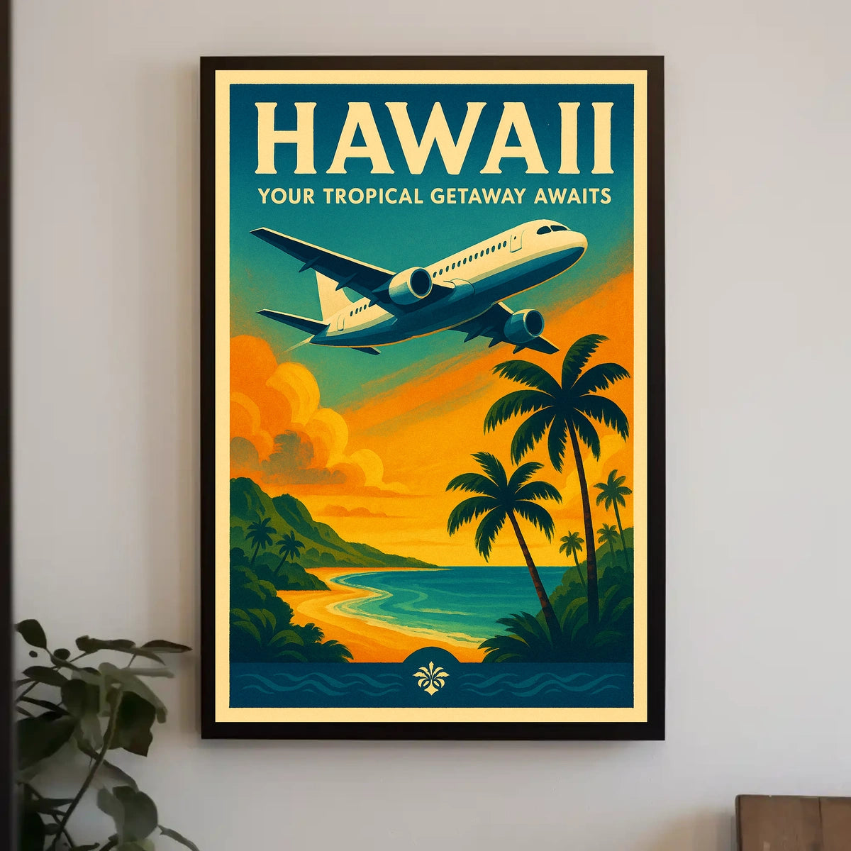 Hawaii Tropical Adventure Vintage Travel Poster