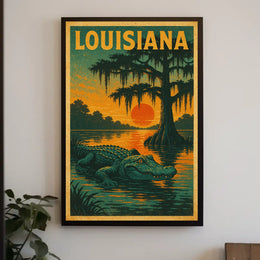 Louisiana Bayou Sunset Poster