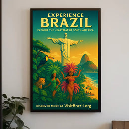 Brazil Culture and Nature Vibrant Dancers Wildlife Poster