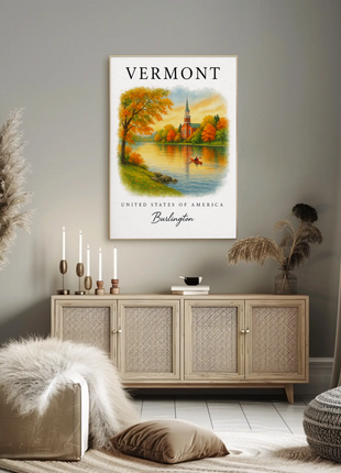 Vermont, Burlington Signature Series Vintage Travel Poster