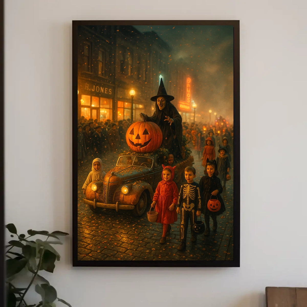 Nostalgic Halloween Parade Vintage Storybook Style Classic Halloween Nostalgia Collector Poster