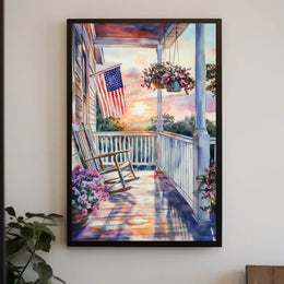 old fashioned front porch Poster