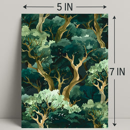 Lush Green Forest Abstract Artistic Poster