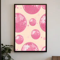 Pink Disco Balls Pop Culture Poster PosterGoat