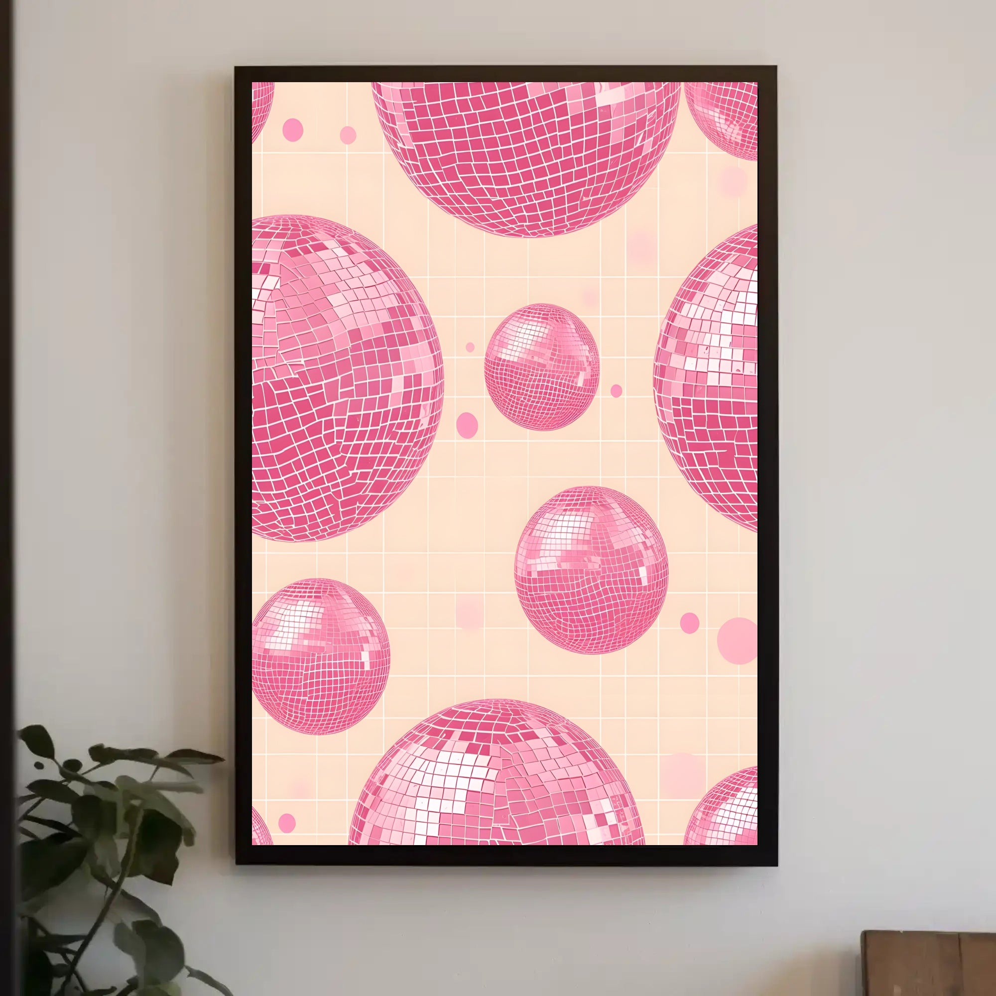 Pink Disco Balls Pop Culture Poster PosterGoat