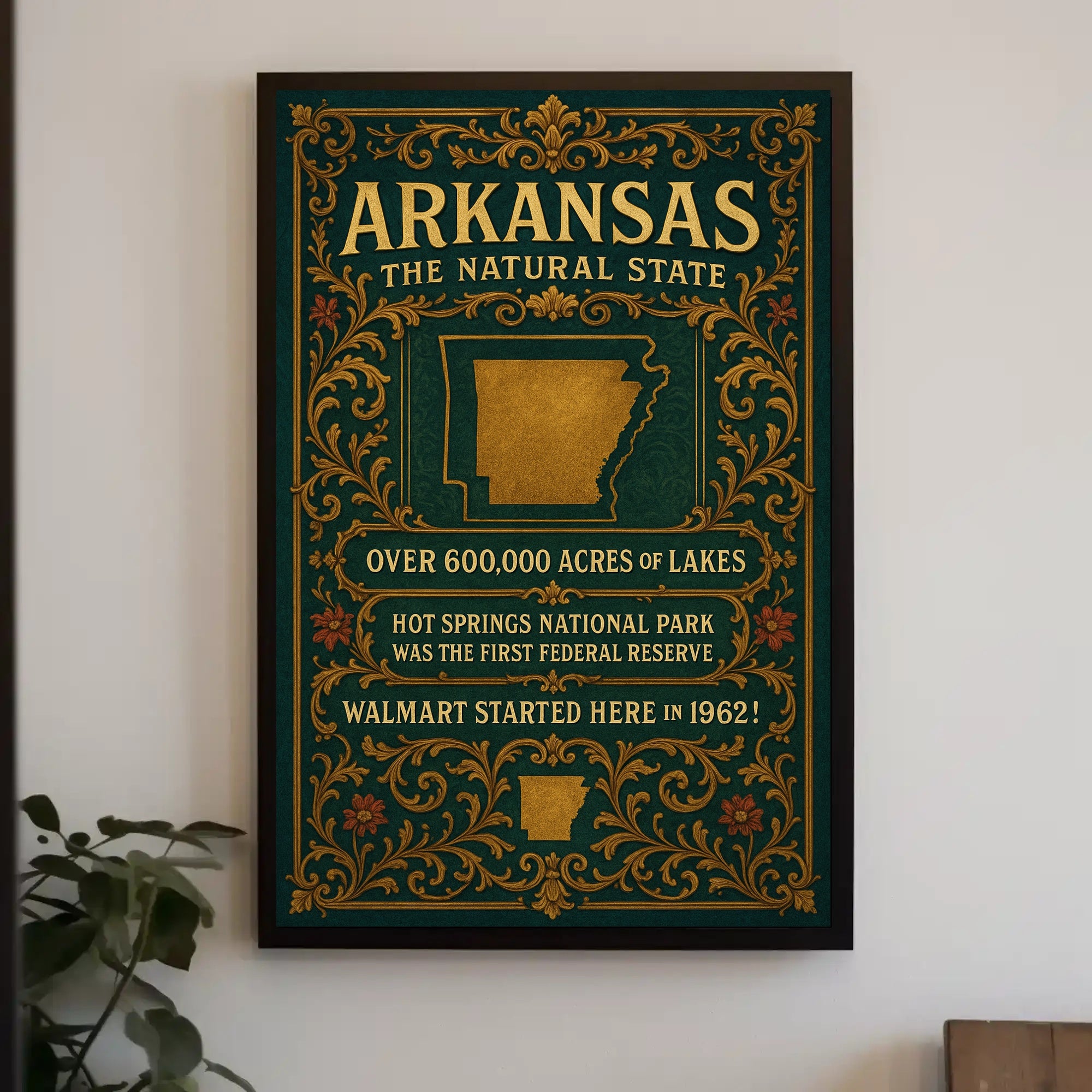 Arkansas Vintage Travel Poster Showcasing Natural Beauty