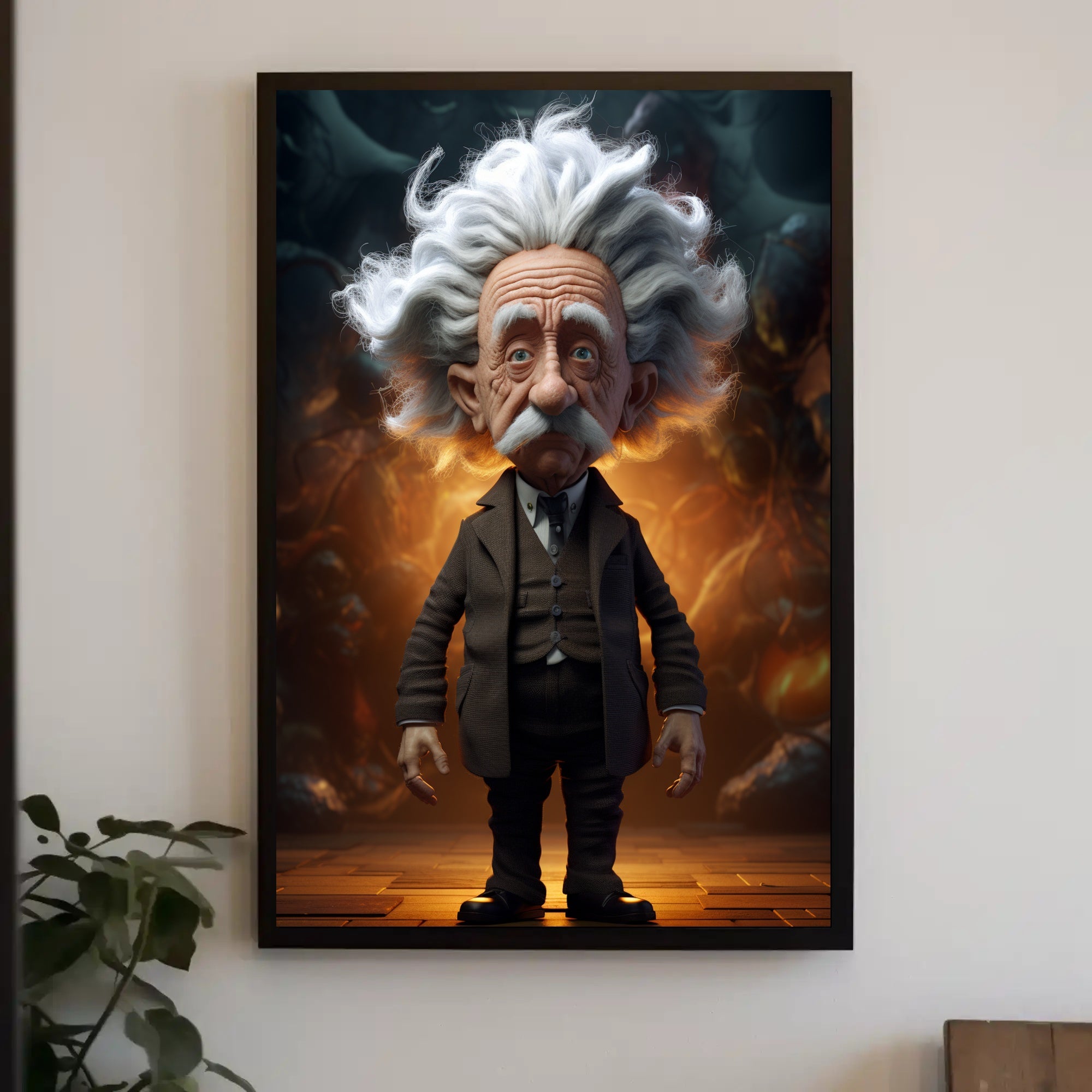Exaggerated Scientific Genius in Fantasy World - Pop Culture Poster