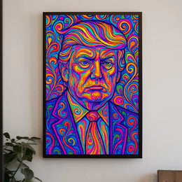 Psychedelic Presidential Donald Trump Portrait Poster PosterGoat