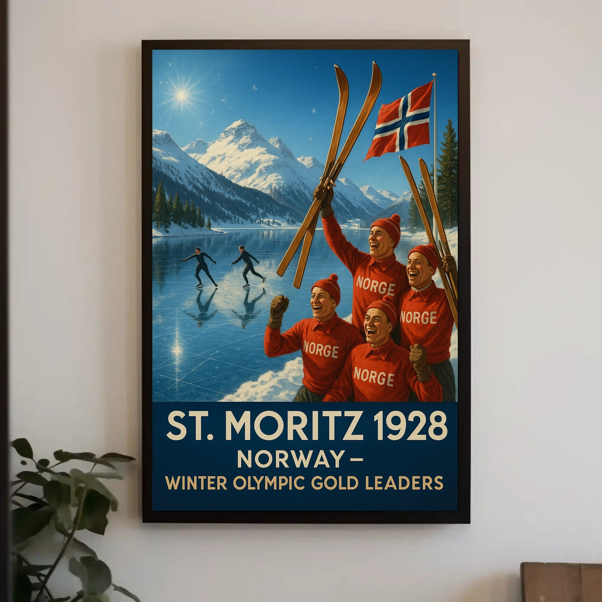 St. Moritz 1928 Norway Winter Olympic Poster