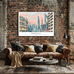 Vibrant Cityscape of Nashville Poster PosterGoat