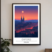 Oxford Skyline Sunset: Urban or Cityscape Poster