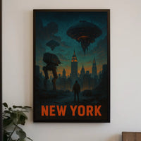 New York Futuristic Invasion Poster