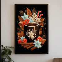 Cozy Holiday Beverage Art Poster - Abstract or Artistic Poster