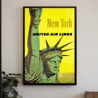 New York City Skyline Poster Vintage Travel Wall Art