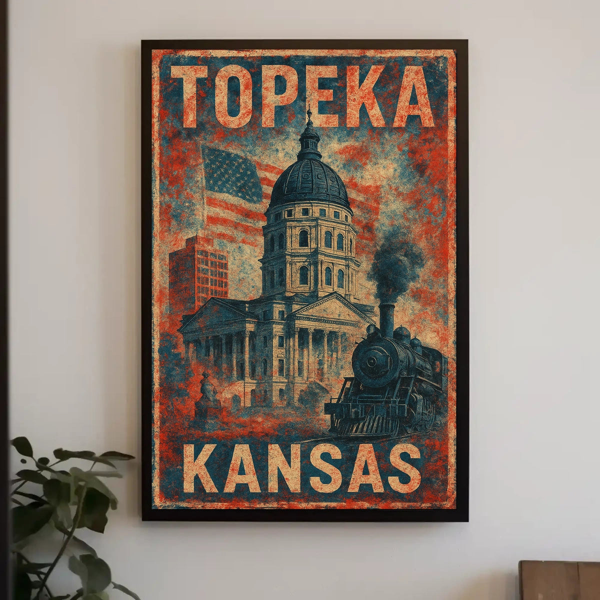 Topeka Kansas Vintage Tribute Retro 80s Decor Lovers Poster