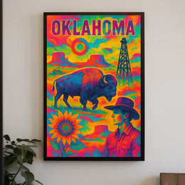 Oklahoma A Vibrant Tribute Poster